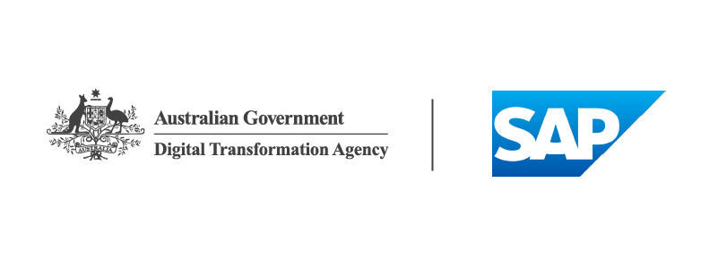 DTA government crest and SAP logo